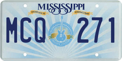 MS license plate MCQ271