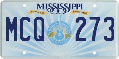MS license plate MCQ273