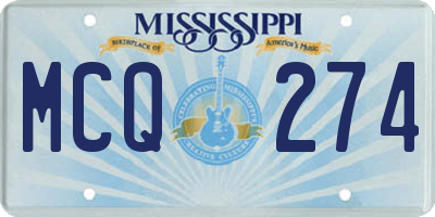 MS license plate MCQ274