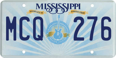 MS license plate MCQ276