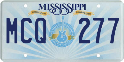 MS license plate MCQ277