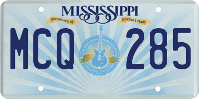 MS license plate MCQ285