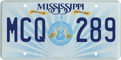 MS license plate MCQ289