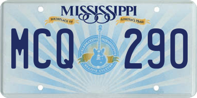 MS license plate MCQ290
