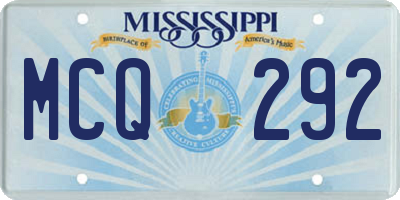MS license plate MCQ292