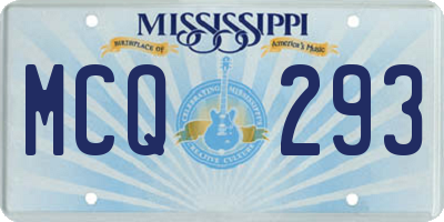 MS license plate MCQ293