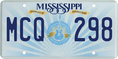 MS license plate MCQ298