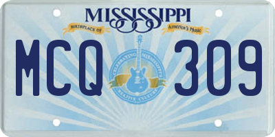 MS license plate MCQ309
