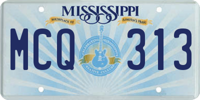 MS license plate MCQ313