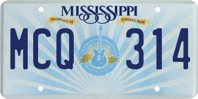 MS license plate MCQ314