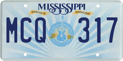 MS license plate MCQ317