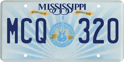 MS license plate MCQ320