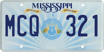 MS license plate MCQ321