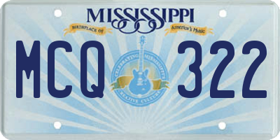 MS license plate MCQ322