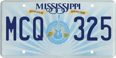 MS license plate MCQ325