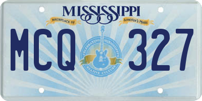 MS license plate MCQ327