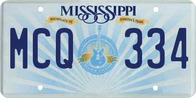 MS license plate MCQ334