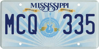 MS license plate MCQ335