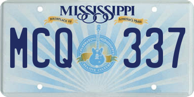 MS license plate MCQ337