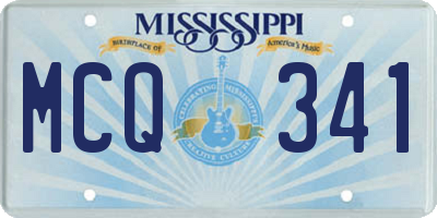 MS license plate MCQ341