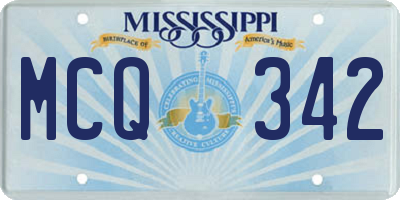 MS license plate MCQ342