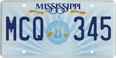 MS license plate MCQ345