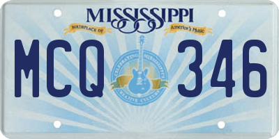 MS license plate MCQ346