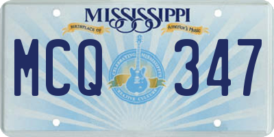 MS license plate MCQ347