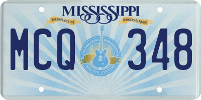 MS license plate MCQ348