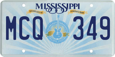 MS license plate MCQ349