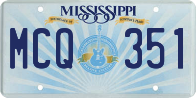 MS license plate MCQ351