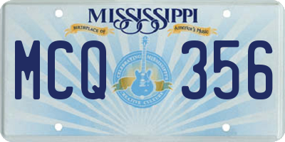 MS license plate MCQ356