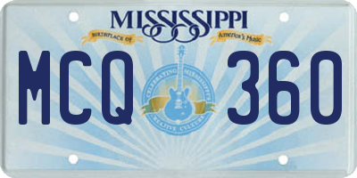 MS license plate MCQ360