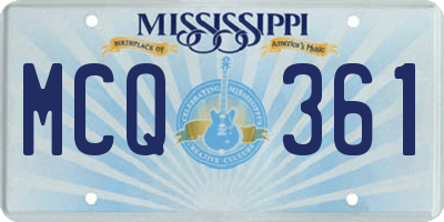 MS license plate MCQ361
