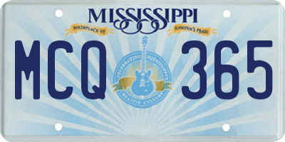 MS license plate MCQ365