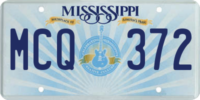 MS license plate MCQ372
