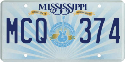 MS license plate MCQ374
