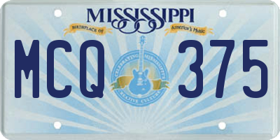 MS license plate MCQ375