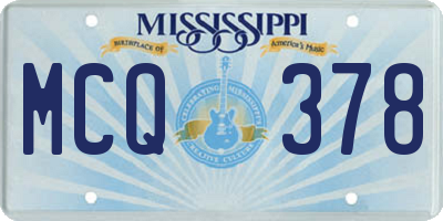 MS license plate MCQ378