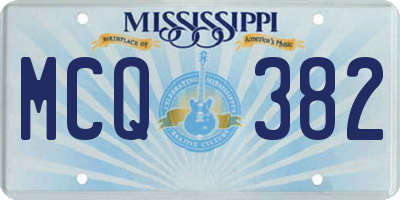 MS license plate MCQ382