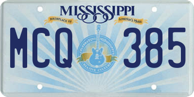 MS license plate MCQ385