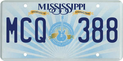 MS license plate MCQ388