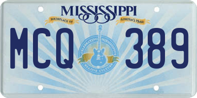 MS license plate MCQ389