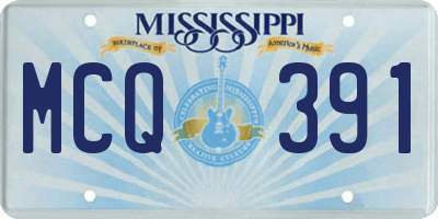 MS license plate MCQ391