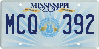 MS license plate MCQ392