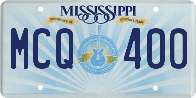 MS license plate MCQ400