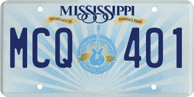 MS license plate MCQ401