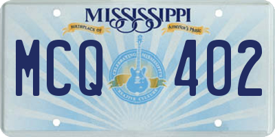 MS license plate MCQ402