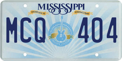MS license plate MCQ404