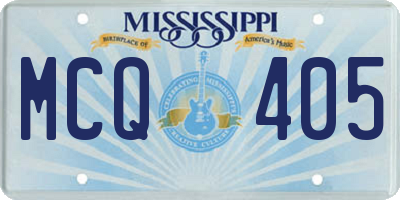 MS license plate MCQ405